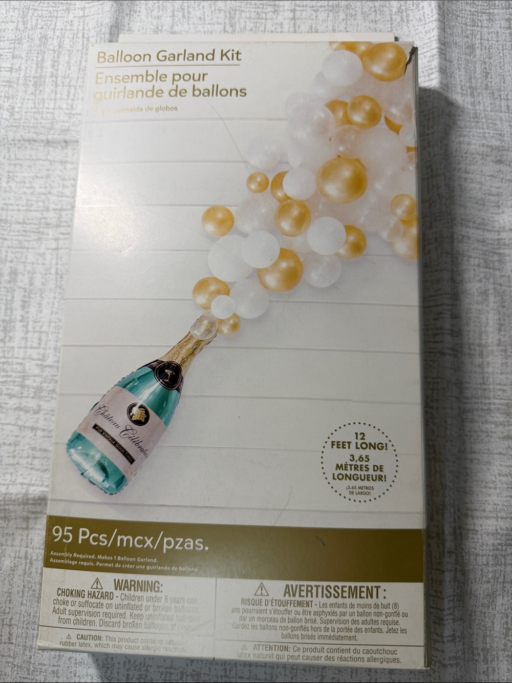 Champagne Balloon Garland Kit - White and Gold “bubbles”. NEW